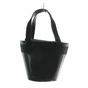 Salvatore Ferragamo ヴァラリボン ハンドバッグ レザー バケツ型 マグネット ロゴ ゴールド金具 黒 ブラック