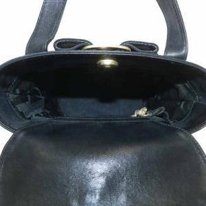 Salvatore Ferragamo ヴァラリボン ハンドバッグ レザー バケツ型 マグネット ロゴ ゴールド金具 黒 ブラック