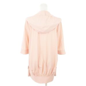 FOXEY NEW YORK ジップアップパーカー 七分袖 ダブルジップ ミドル 38 S ピンク /AO9 GY18