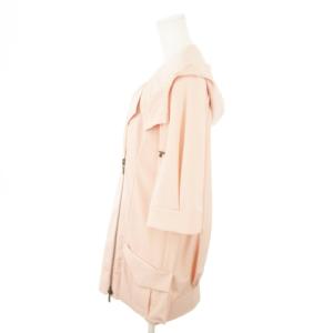 FOXEY NEW YORK ジップアップパーカー 七分袖 ダブルジップ ミドル 38 S ピンク /AO9 GY18