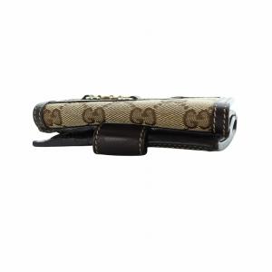GUCCI 二つ折り財布 ウォレット ホースビット GGロゴ キャンバス レザー 茶 ブラウン 233053 GY18