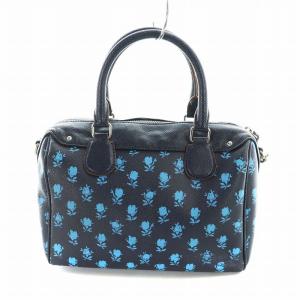 COACH ハンドバッグ ショルダー 2WAY ミニボストン 花柄 総柄 PVC レザー ロゴ 紺 ネイビー F38160 GY18