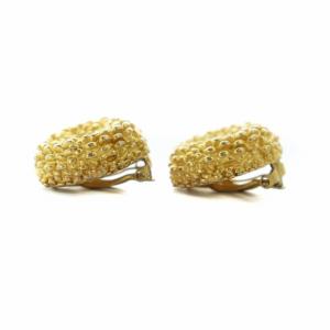 GIVENCHY ヴィンテージ イヤリング アクセサリー 両耳用 クリップ式 ロゴ ラウンド ゴールドカラー 金色 GY18