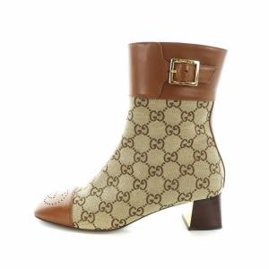 ショートブーツ GG柄 スクエアトゥ