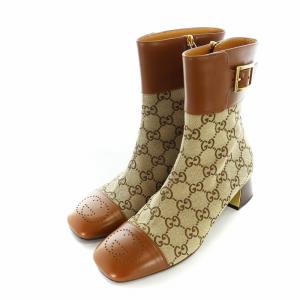GUCCI ショートブーツ GG柄 スクエアトゥ