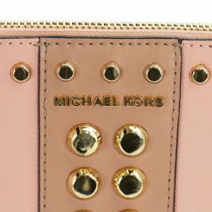 MICHAEL KORS ショルダーバッグ スタッズ  ゴールド金具 ロゴ PVC レザー ピンク GY18 /MQ