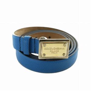 ベルト レザー バックル ロゴプレート ゴールド金具 90/36 青 ブルー BE0795 /XZ GY18