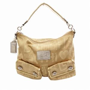 ポピーストーリーパッチスイング 2WAY ショルダーバッグ ハンド キャンバス ゴールドカラー 15304