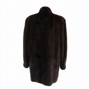 SAGA MINK 金サガ TOGU 毛皮コート ブラウンミンクファー 長袖 ミドル 総裏地 ネーム刺繍入り 茶 ブラウン
