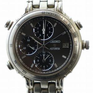 アスタリスク ASTERISK ジャンク品 腕時計 ウォッチ クォーツ グレー文字盤 ロゴ カレンダー付き