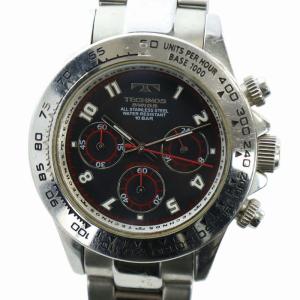 腕時計 ウォッチ クォーツ クロノグラフ 黒文字盤 シルバー色 TBM634 GY11 /MQ