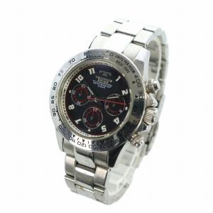 TECHNOS 腕時計 ウォッチ クォーツ クロノグラフ 黒文字盤 シルバー色 TBM634 GY11 /MQ