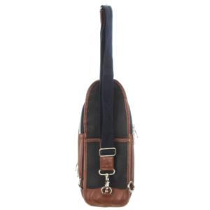 Orobianco Tessuti＆Pelli di prestigio ボディバッグ ナイロン レザー ロゴ 紺 ネイビー