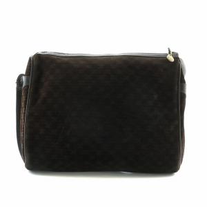 CELINE オールドセリーヌ ヴィンテージ ショルダー バッグ スエード レザー トリオンフ マカダム柄 総柄 ロゴ