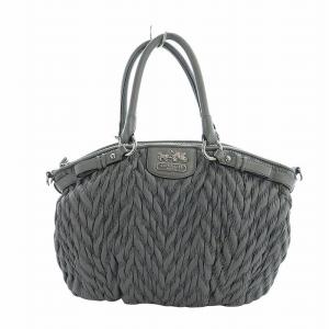 COACH マディソン キルテッド シェブロン ソフィア ハンドバッグ ショルダー 2WAY ロゴ グレー 18637 GY18