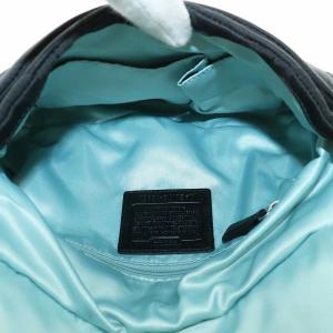 COACH オプアート ハンドバッグ ワンショルダー サテンキャンバス レザー 総柄 ロゴ シルバー金具 黒 ブラック 16953