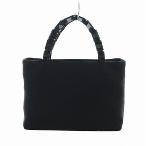 ハンドバッグ ナイロン シルバー金具 ロゴ 黒 ブラック AU-21-0187 GY18 /MQ