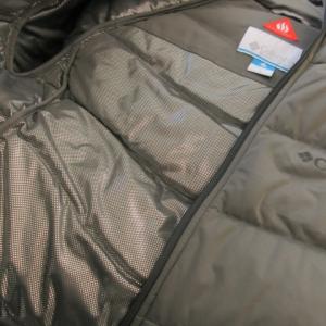 Columbia OMNI-HEAT ダウンジャケット ジップアップ フーディー ロゴ 収納袋付き 防寒 アウトドア S