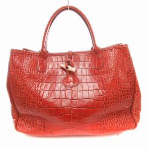 ロゾ トートバッグ ハンドバッグ レザー クロコ型押し レッド 赤 /JS GY18