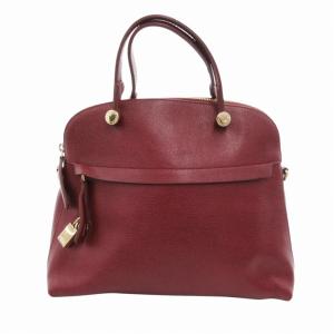 2WAY ショルダーバッグ ハンド パドロック チャーム レザー 紅 ボルドー