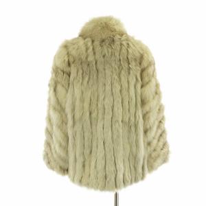 SAGA FOX 銀サガ ファーコート アウター 毛皮 フォックス ミドル 肩パッド 9 M 白 ホワイト 茶色 ブラウン