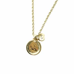 Christian Dior ネックレス アクセサリー ペンダント ラインストーン ラウンド ロゴ ゴールド色 GY18 /MQ