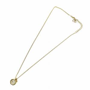 Christian Dior ネックレス アクセサリー ペンダント ラインストーン ラウンド ロゴ ゴールド色 GY18 /MQ