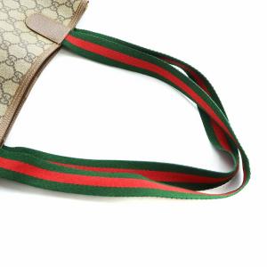 GUCCI ヴィンテージ トートバッグ PVC GG柄 シェリーライン ブラウン