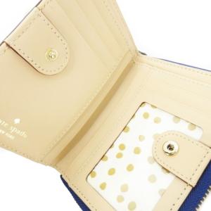 kate spade new york 二つ折り財布 ウォレット ラウンドファスナー 小銭入れあり PVC ロゴ 青 ブルー