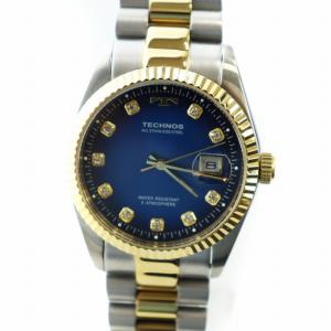 T9604 腕時計 ウォッチ クォーツ デイト 10P ラインストーン ラウンド ゴールド色 シルバー色