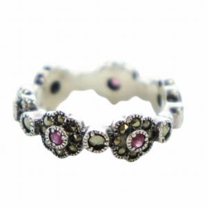 指輪 リング アクセサリー ラインストーン シルバー SV925 10号 シルバー GY18 /MQ