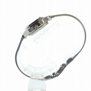 SEIKO 腕時計 ウォッチ スクエア クォーツ デイト 青文字盤 ロゴ シルバー色 7903-5000 GY18