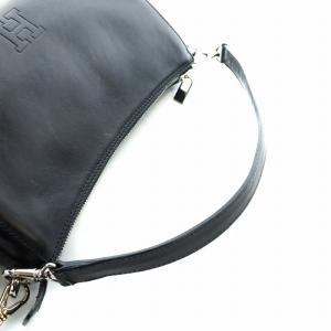 HIROFU ハンドバッグ ショルダー 2WAY ロゴ レザー シルバー金具 黒 ブラック GY18 /MQ
