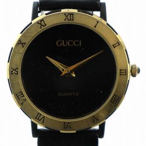 ジャンク品 腕時計 ウォッチ クォーツ ローマン レザーベルト ロゴ ゴールド色 黒 ブラック GY18