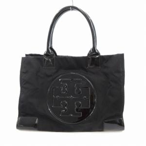トートバッグ ハンドバッグ ナイロン エナメル切替 ビッグロゴ 黒 /UO GY18