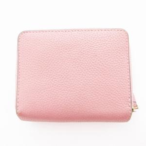 TORY BURCH 二つ折り財布 小銭入れあり ラウンドファスナー レザー ロゴ ピンク /UO GY18