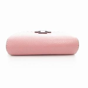 TORY BURCH 二つ折り財布 小銭入れあり ラウンドファスナー レザー ロゴ ピンク /UO GY18