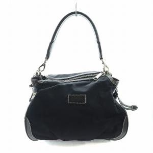 BURBERRY BLUE LABEL ハンドバッグ ショルダー 2WAY ロゴ刺繍 ナイロン 黒 ブラック GY18