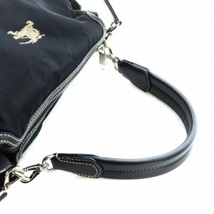 BURBERRY BLUE LABEL ハンドバッグ ショルダー 2WAY ロゴ刺繍 ナイロン 黒 ブラック GY18