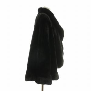 SAGA MINK 金サガ ファーコート ケープ ブラック