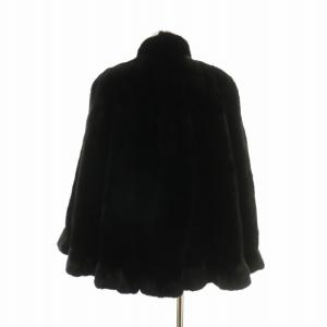 SAGA MINK 金サガ ファーコート ケープ ブラック