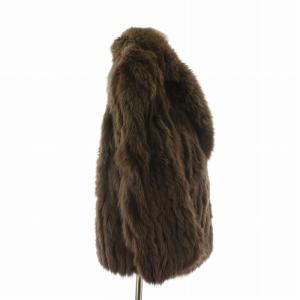 SAGA FOX 銀サガ ファーコート アウター 毛皮 フォックス ミドル 13 XL 茶色 ブラウン /XZ GY18