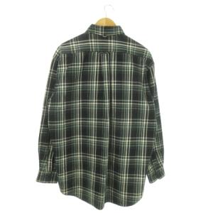 CAPTAIN SANTA ボタンダウンシャツ カジュアル 長袖 チェック柄 ロゴ ハリ感 厚手 L 緑 グリーン /AO3 GY18