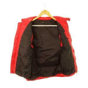 DIESEL ダウンベスト ナイロン ロゴ ジップアップ フード収納 M 赤 レッド /AH5 GY18