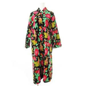 ガウン シュニール織 花柄 LT ブラック