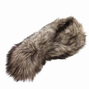 ROYAL 金サガ ロイヤル 美品 マフラー ティペット シルバーフォックスファー 毛皮 茶 ブラウン 白 ホワイト