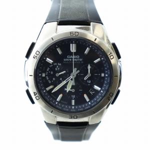 ウェーブセプター WAVE CEPTO 腕時計 ウォッチ ソーラー クロノグラフ 紺文字盤 ロゴ 黒 ブラック