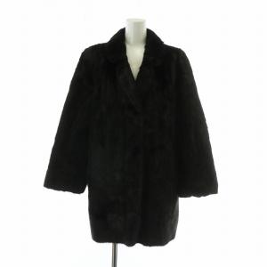 銀サガ ロティニー ROTINY ファーコート アウター 毛皮 ダークミンク ミドル 肩パッド 裏地総柄