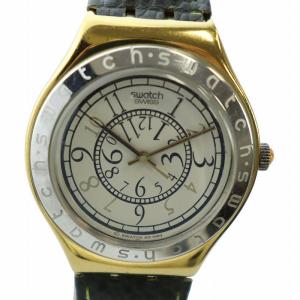 Irony Big REVERSE 腕時計 ウォッチ クォーツ ロゴ レザーベルト シルバー色 ゴールド色