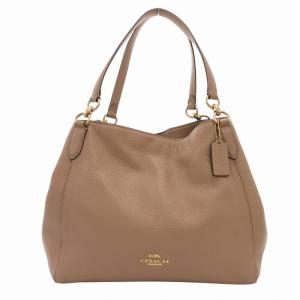 ハンドバッグ トート 手提げ レザー ロゴ ゴールド金具 ベージュ 80268